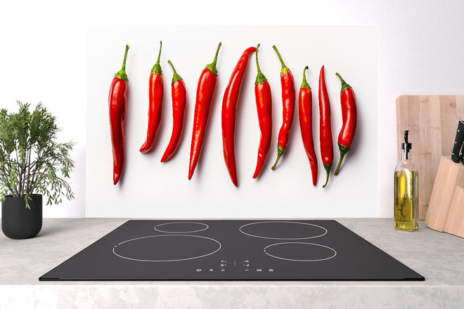 Spritzschutz - Scharfe Rote Chili Schoten im Überblick