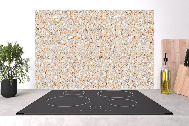 Spritzschutz - Schöne beige Terrazzo Stein Textur