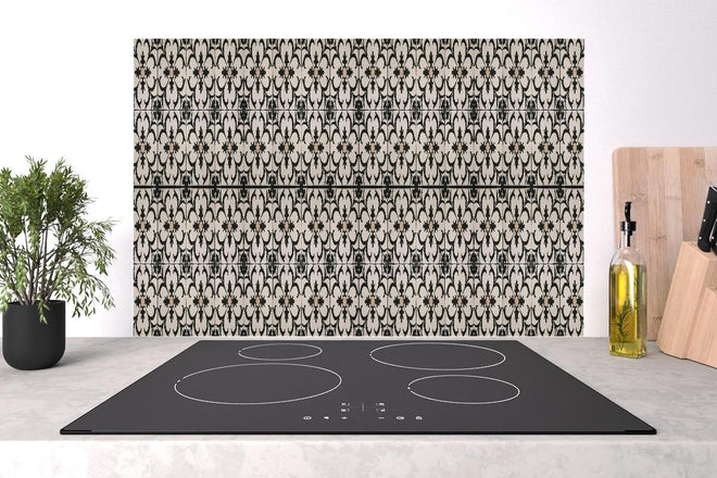 Spritzschutz - Schwarz Braun Vintage Mosaik