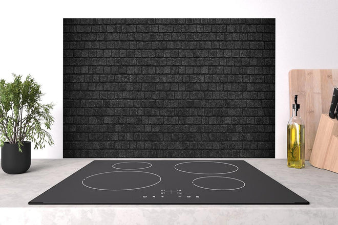 Spritzschutz - Schwarz graue Ziegelwand