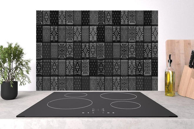 Spritzschutz - Schwarze anthrazit Fliesen