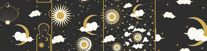 Spritzschutz - Schwarzer Hintergrund mit goldenem Himmel