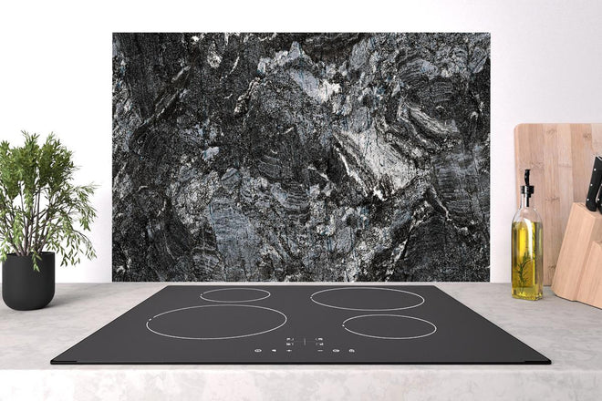 Spritzschutz - Schwarzer Marmor - Natur