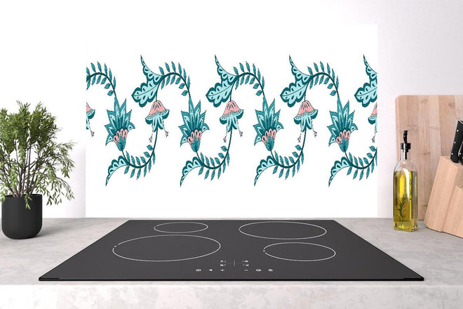 Spritzschutz - Seamless Flower Batik Paisley Border