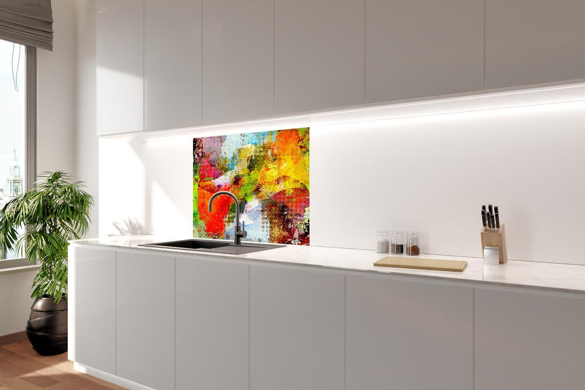 Spritzschutz - Sommerfarben im Graffiti-Stil