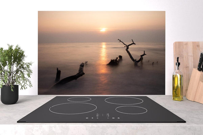 Spritzschutz - Stimmungsvoller Sonnenuntergangs-Strand