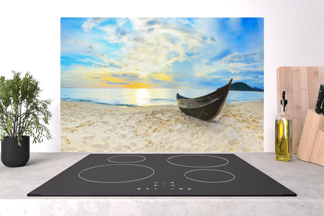 Spritzschutz - Strand & Meer Panorama Sonnenuntergang