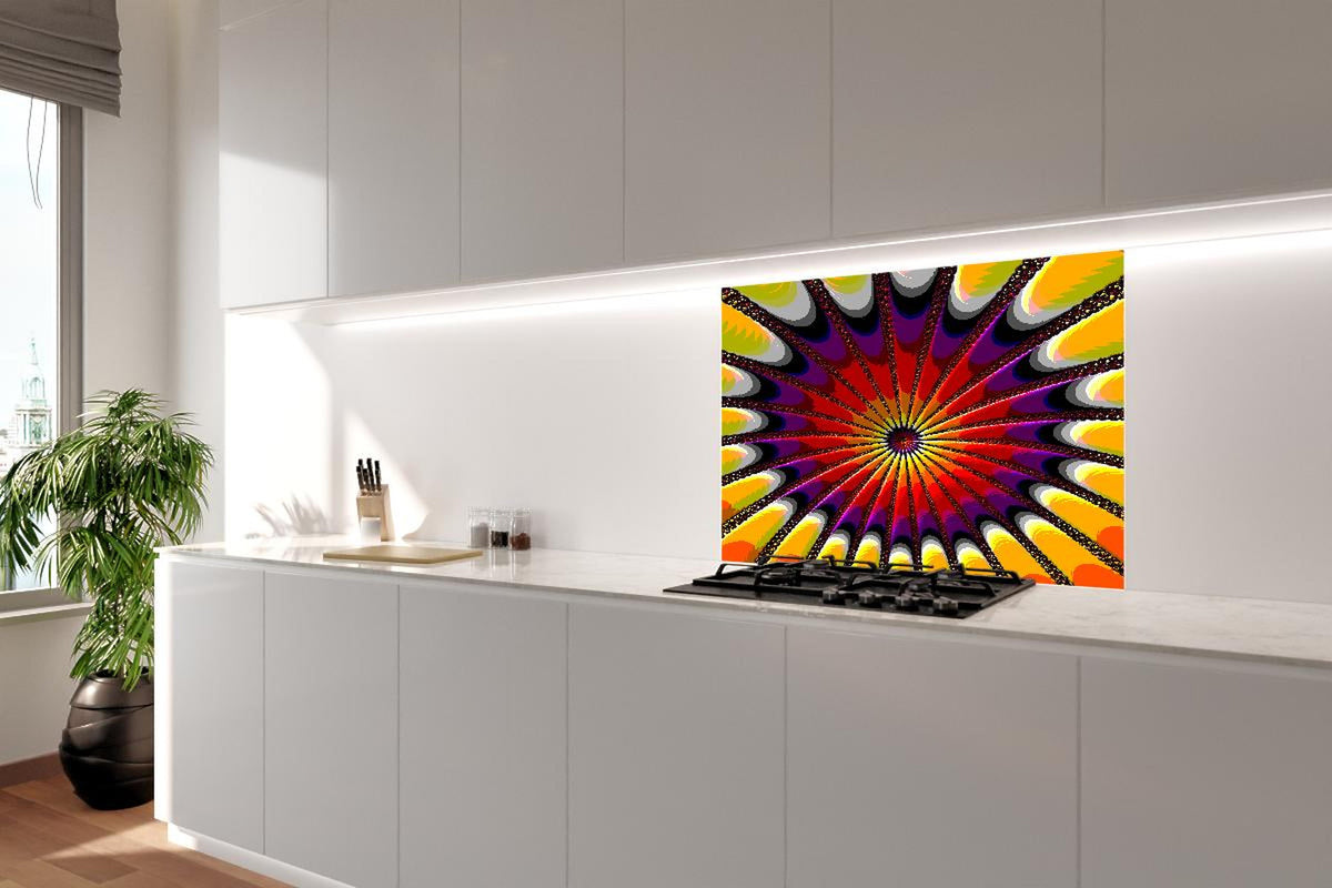 Spritzschutz - Surreales 3D Fraktal Design Kunstwerk