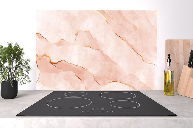 Spritzschutz - Textur in Roségold - Marmor