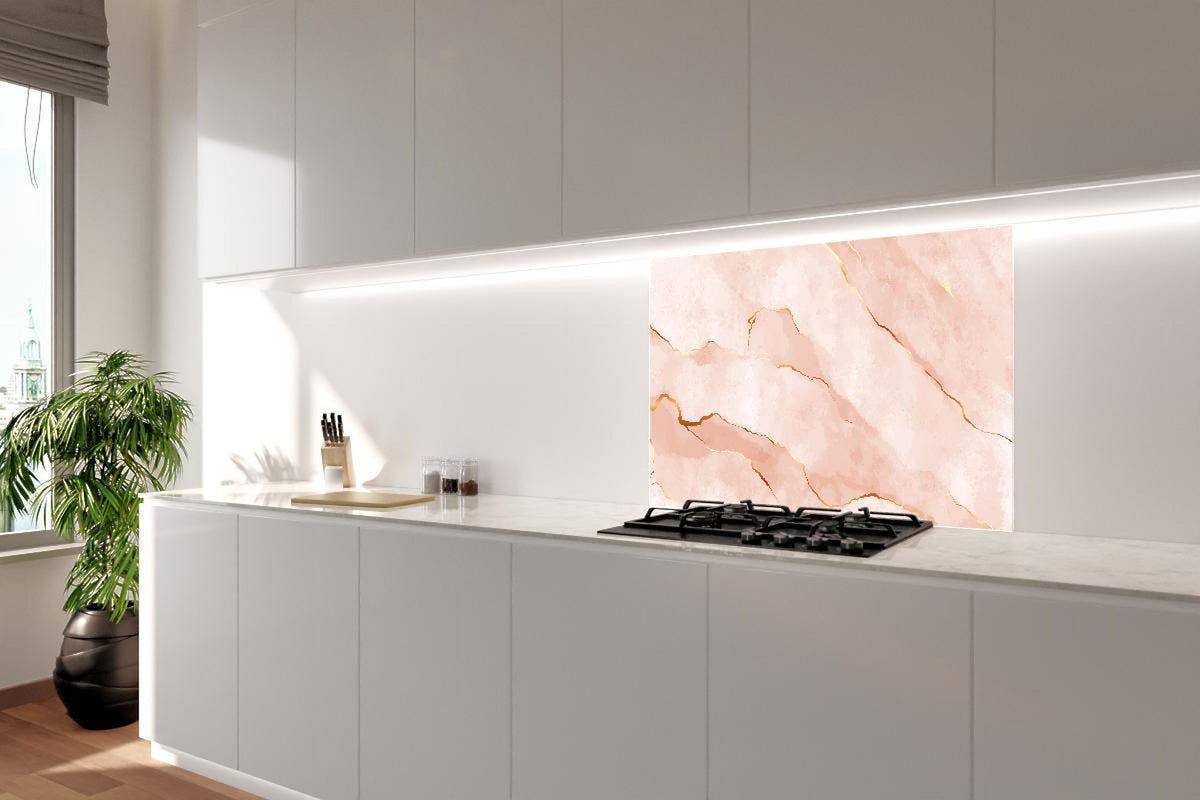 Spritzschutz - Textur in Roségold - Marmor