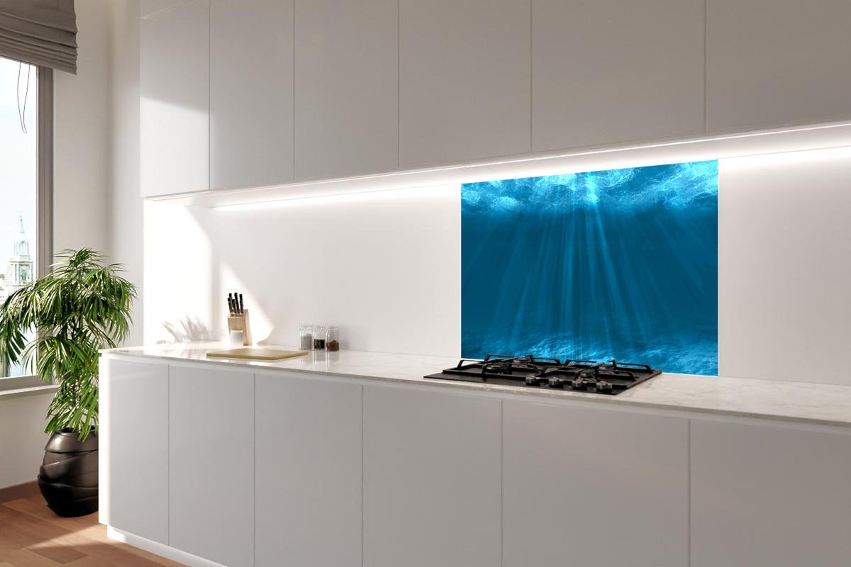 Spritzschutz - Tiefsee Blau Unterwasserwelt