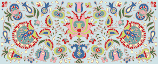 Spritzschutz - Traditionelles Buntes Folklore-Design Print