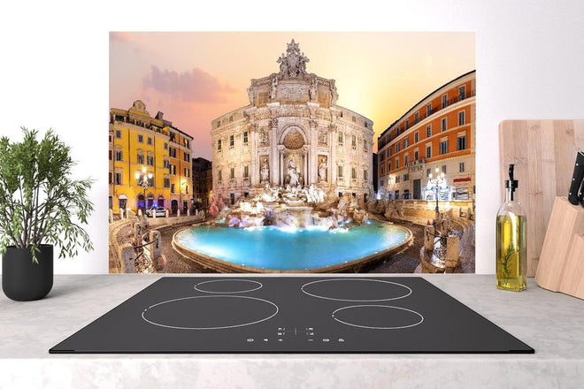 Spritzschutz - Trevi-Brunnen bei Sonnenaufgang