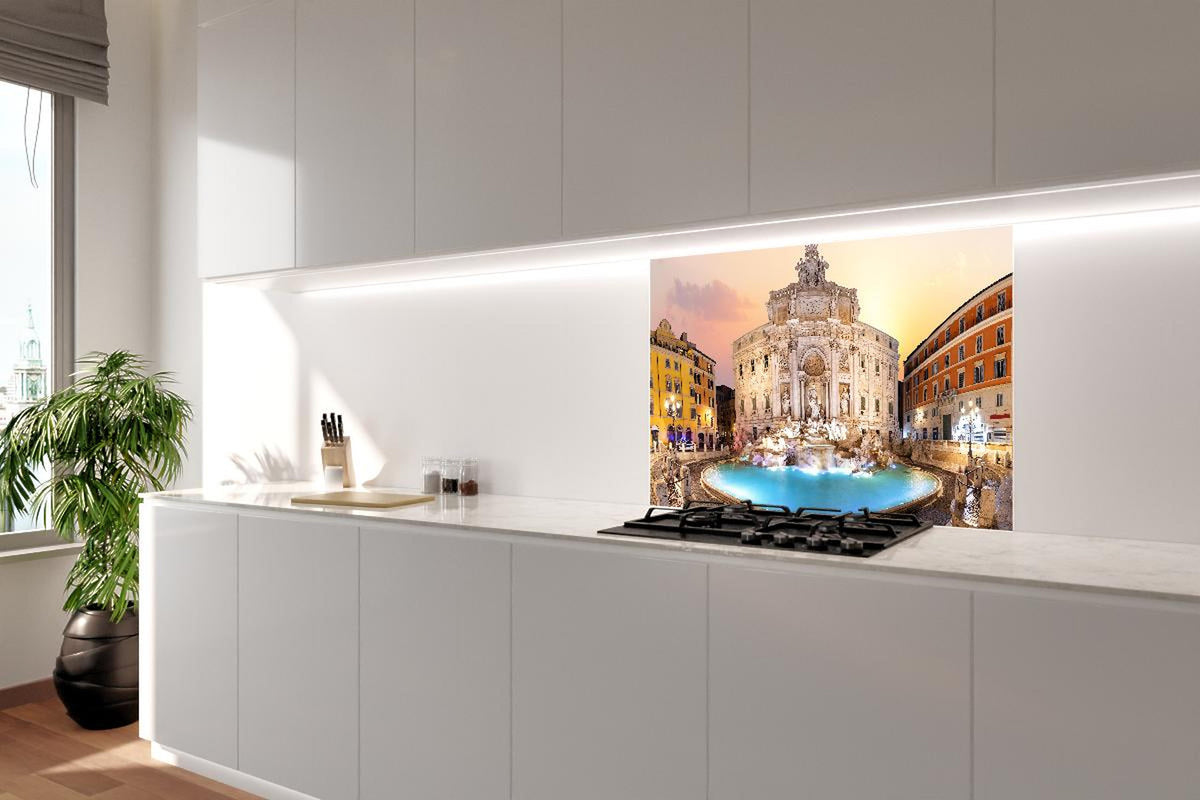 Spritzschutz - Trevi-Brunnen bei Sonnenaufgang