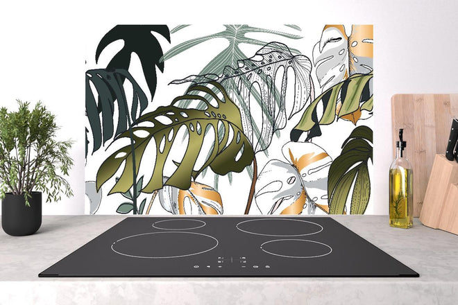 Spritzschutz - Tropische Blätter