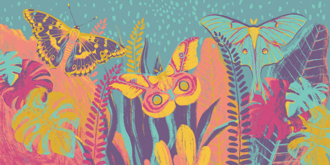 Spritzschutz - Tropischer Blick - Bunt