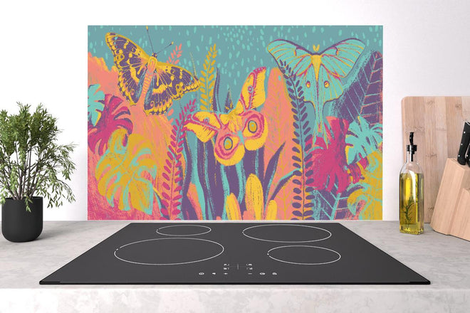 Spritzschutz - Tropischer Blick - Bunt