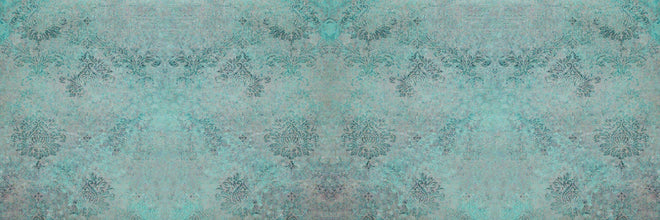 Spritzschutz - Türkis-Graues Design im Vintage-Look