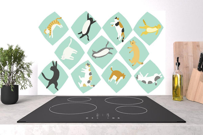 Spritzschutz - Verspielte Tierillustrationen in Pastellfarben