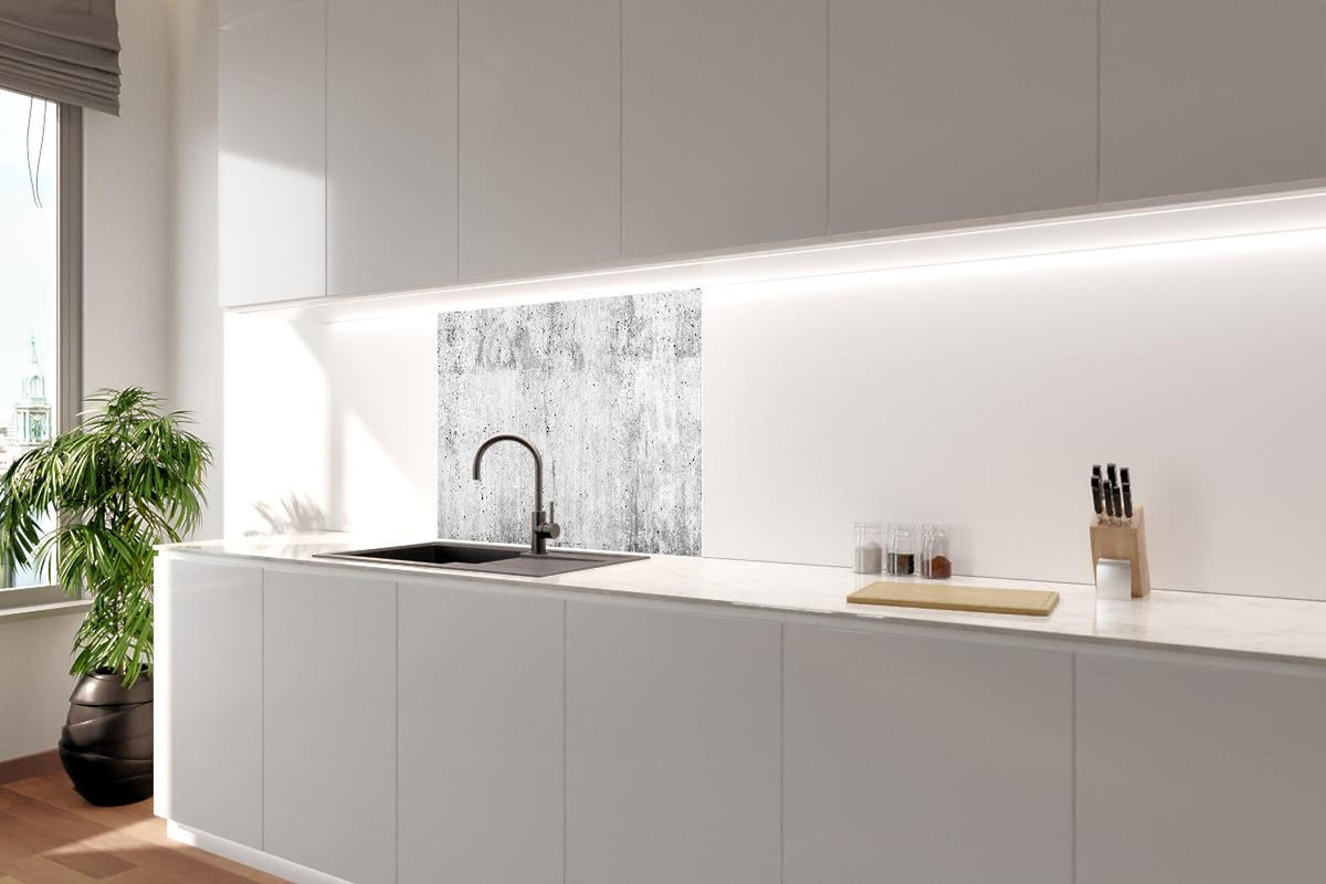 Spritzschutz - Verwitterte weiße Betonwandtextur