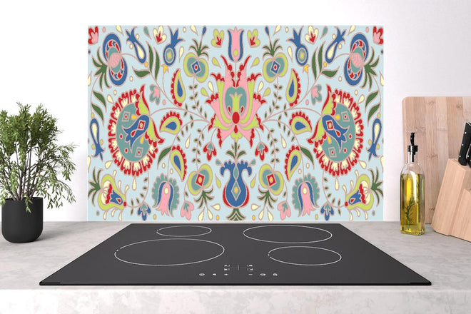 Spritzschutz - Vielfarbiges Floral Design Kunstdruck