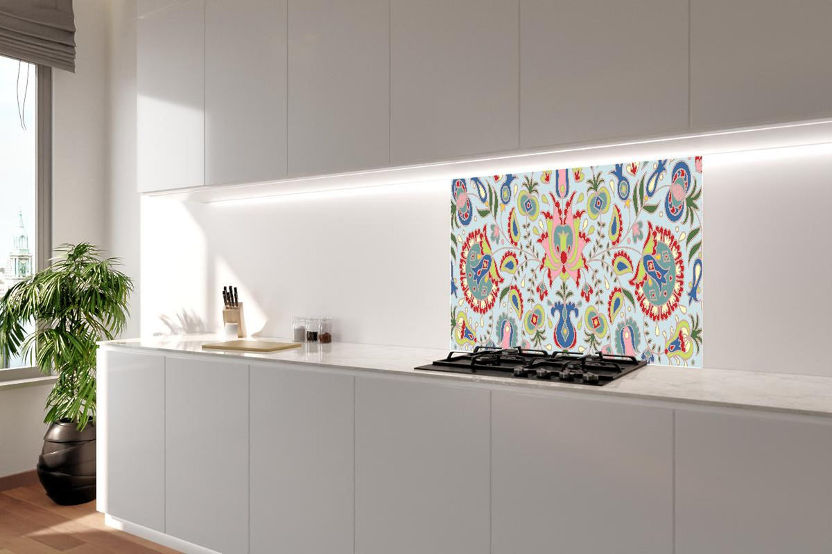 Spritzschutz - Vielfarbiges Floral Design Kunstdruck