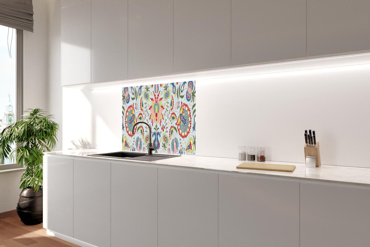Spritzschutz - Vielfarbiges Floral Design Kunstdruck