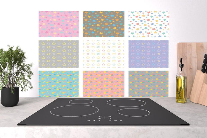 Spritzschutz - Vielseitige bunte Sternenmuster Kollektion