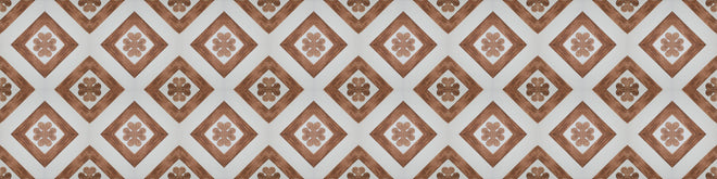 Spritzschutz - Vintage Shabby Mosaik Fliesentextur Braun-Weiß