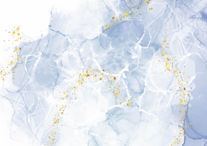 Spritzschutz - Weiß-Gold Marmoroptik Handgemalt Elegant