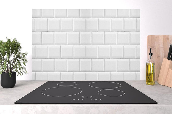 Spritzschutz - Weiße Fliesen Fliesenspiegel