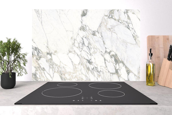 Spritzschutz - Weißer brüchiger Marmor