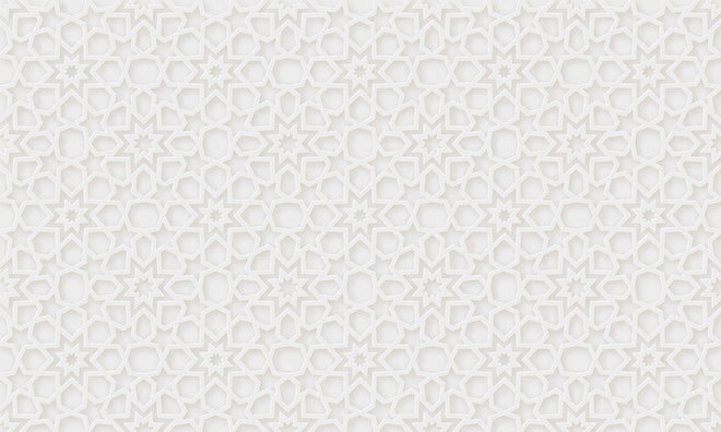 Spritzschutz - Weißes Ramadan Muster für Festliche Deko