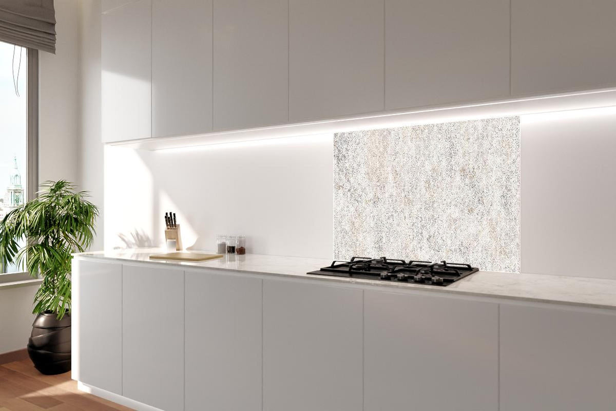 Spritzschutz - Weißes geometrisches Muster auf weißem Hintergrund