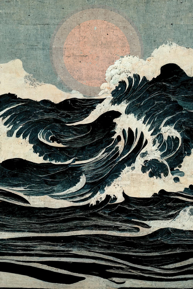 Spritzschutz - Wellen Zeichnung - Gemälde