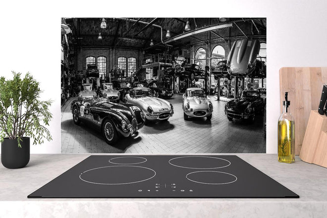 Spritzschutz - Werkstadt im Retro Stil