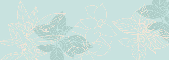 Spritzschutz - Zarte Blumenlinien auf Hellblau