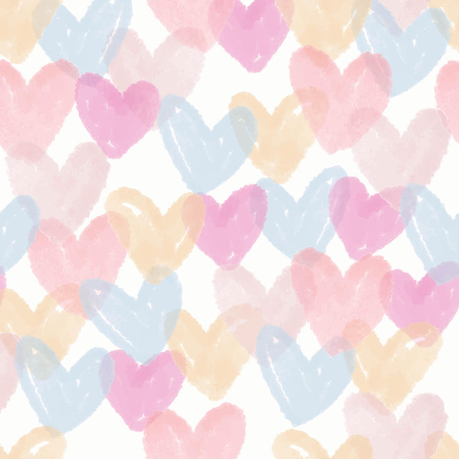 Spritzschutz - Zarte Pastellherzen Aquarell Design