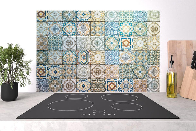 Spritzschutz - buntes Mosaik im spanischen Stil