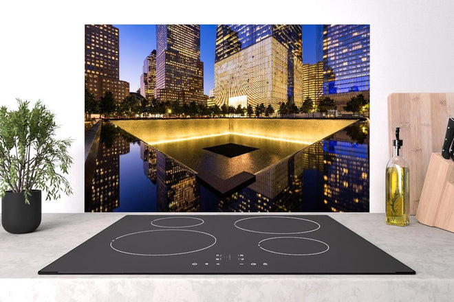 Spritzschutz - nächtlich Beleuchtetes World Trade Center Site